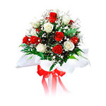 Mixed Bouquet of Red & White Roses